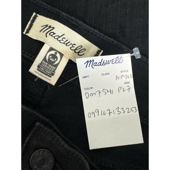 NWOT Madewell Mid-Rise Kick Out Crop Jeans in Black Rinse Wash Size 27P - Picture 8 of 13
